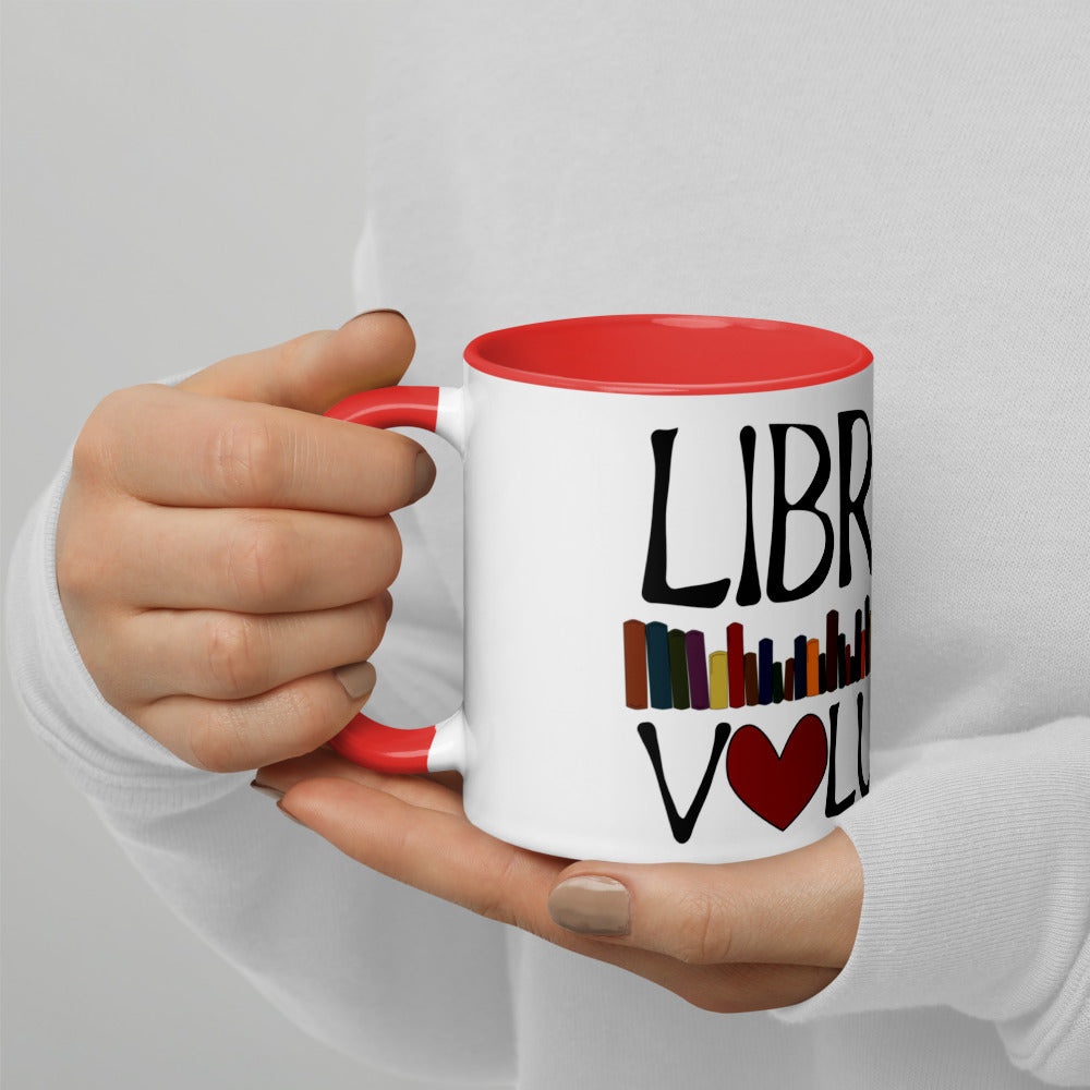 Library Volunteer With Books Mug with Color Inside