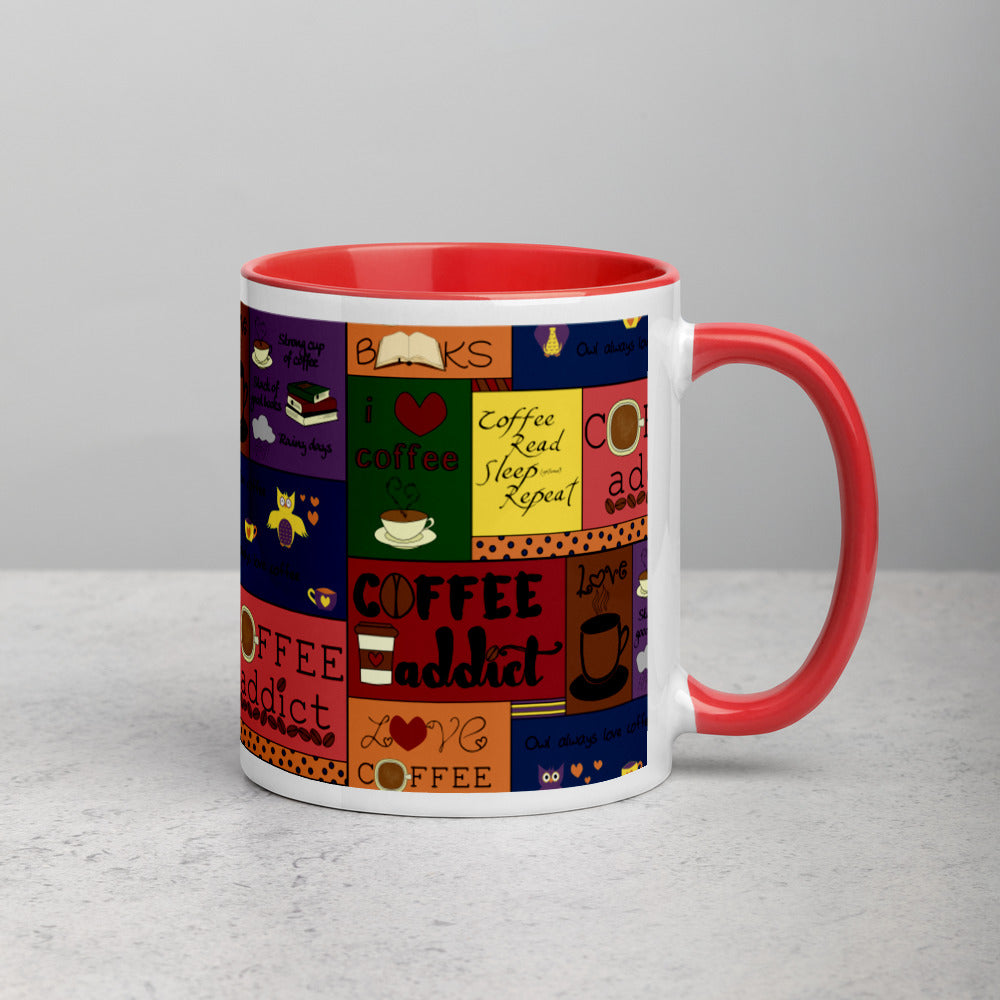 Coffee Collage Mug with Color Inside