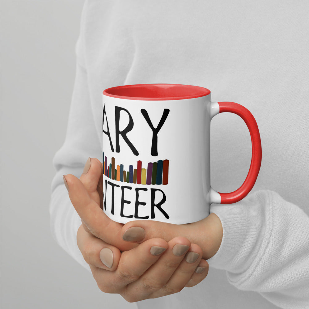 Library Volunteer With Books Mug with Color Inside
