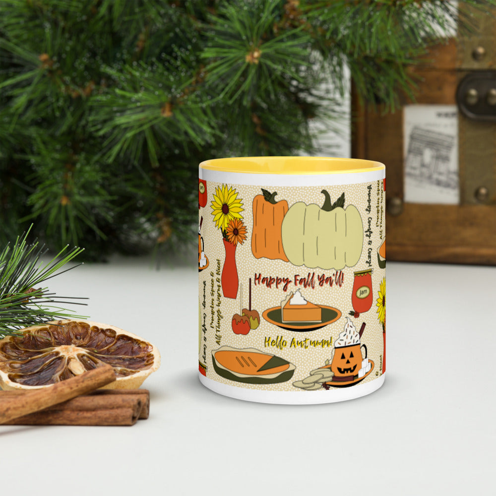 Happy Fall Ya'll Mug with Color Inside