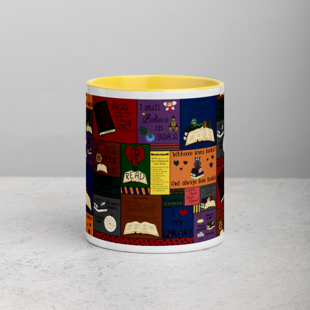 Book Collage Mug with Color Inside