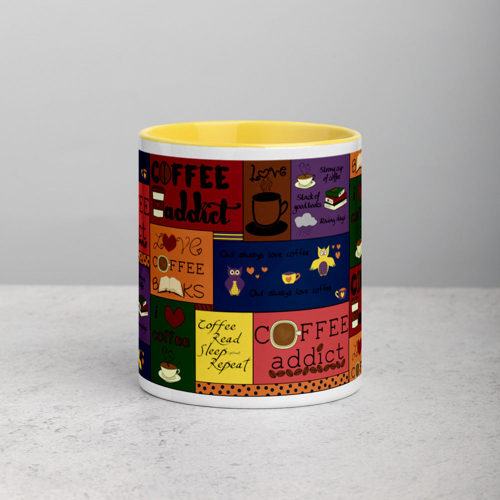 Coffee Collage Mug with Color Inside