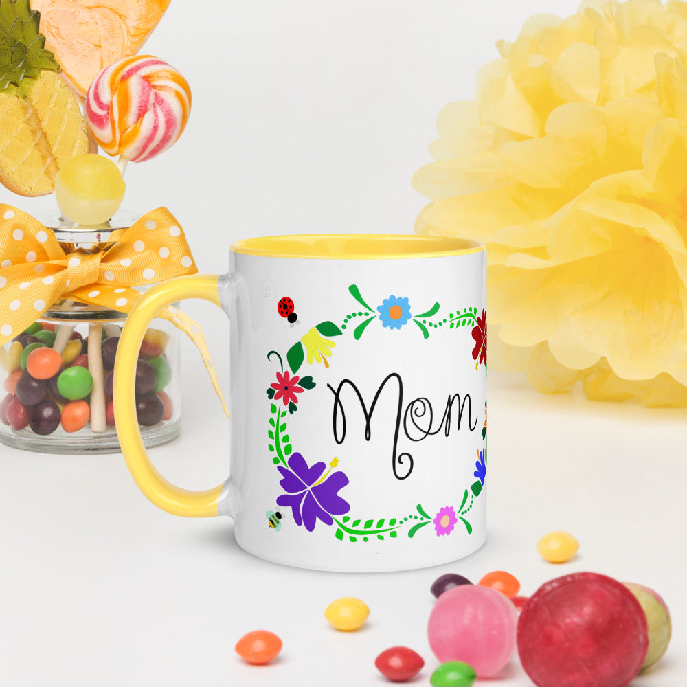 Mom & Florals Mug with Color Inside