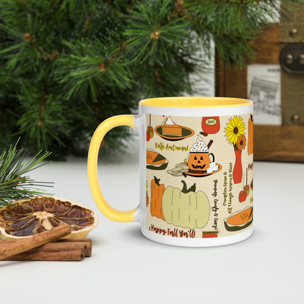 Happy Fall Ya'll Mug with Color Inside