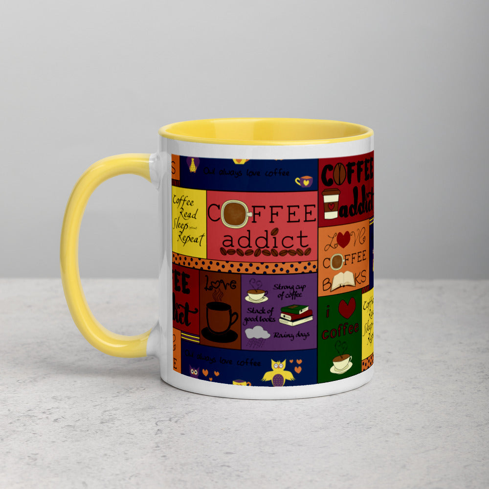 Coffee Collage Mug with Color Inside
