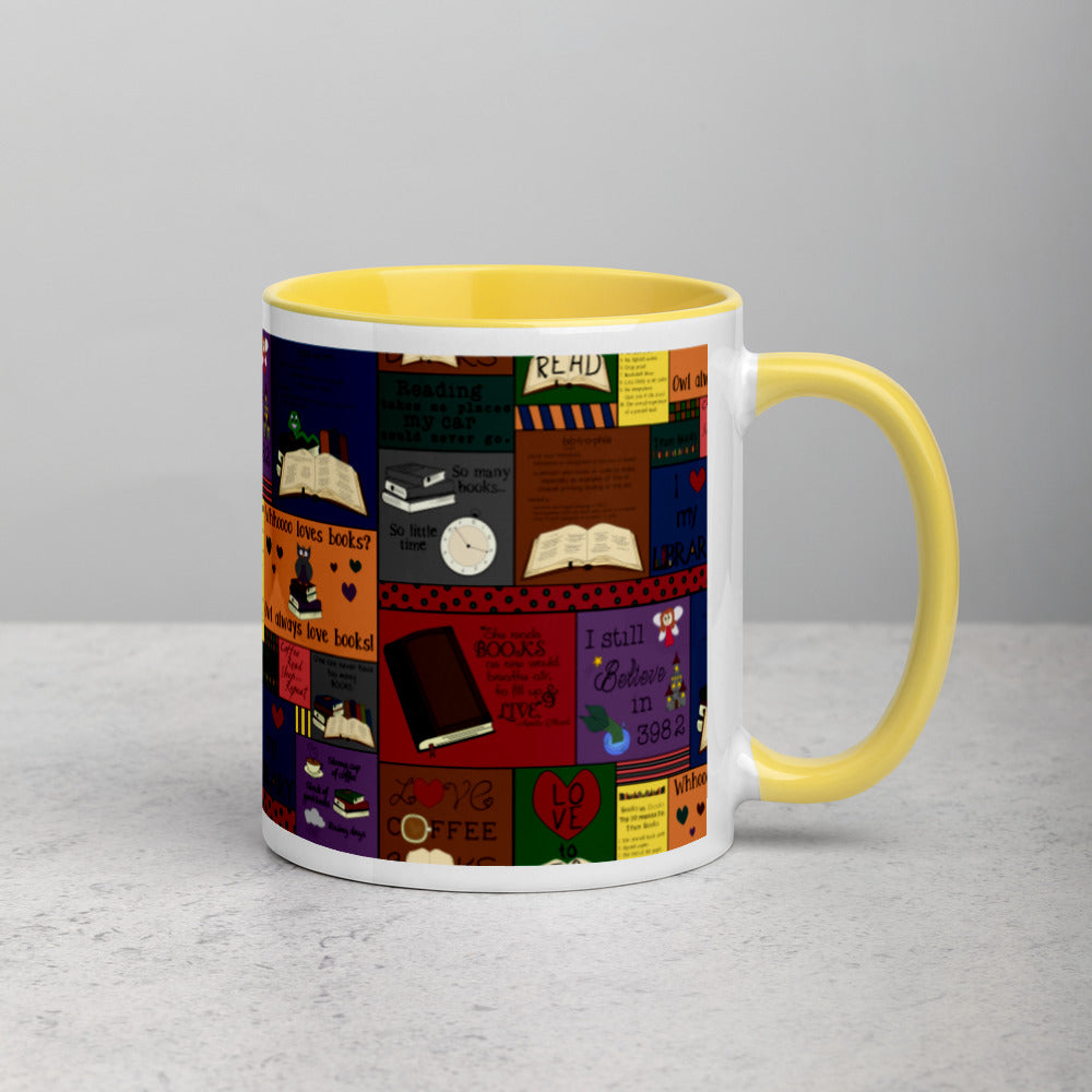 Book Collage Mug with Color Inside
