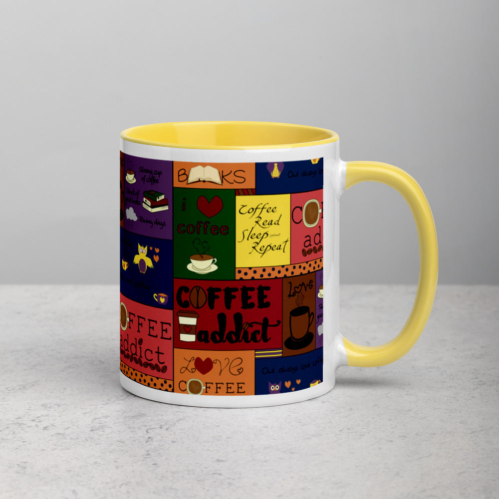 Coffee Collage Mug with Color Inside