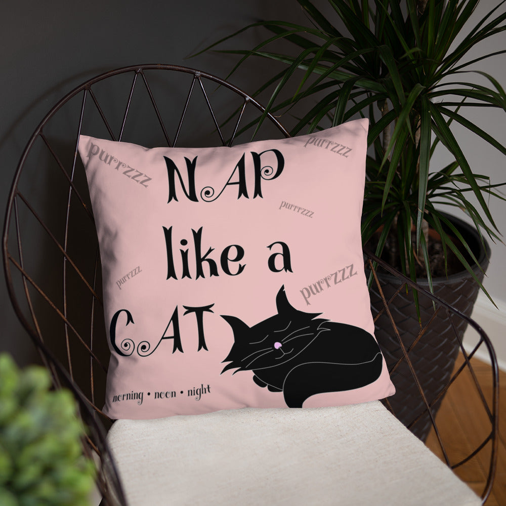 Nap Like A Cat Basic Pillow