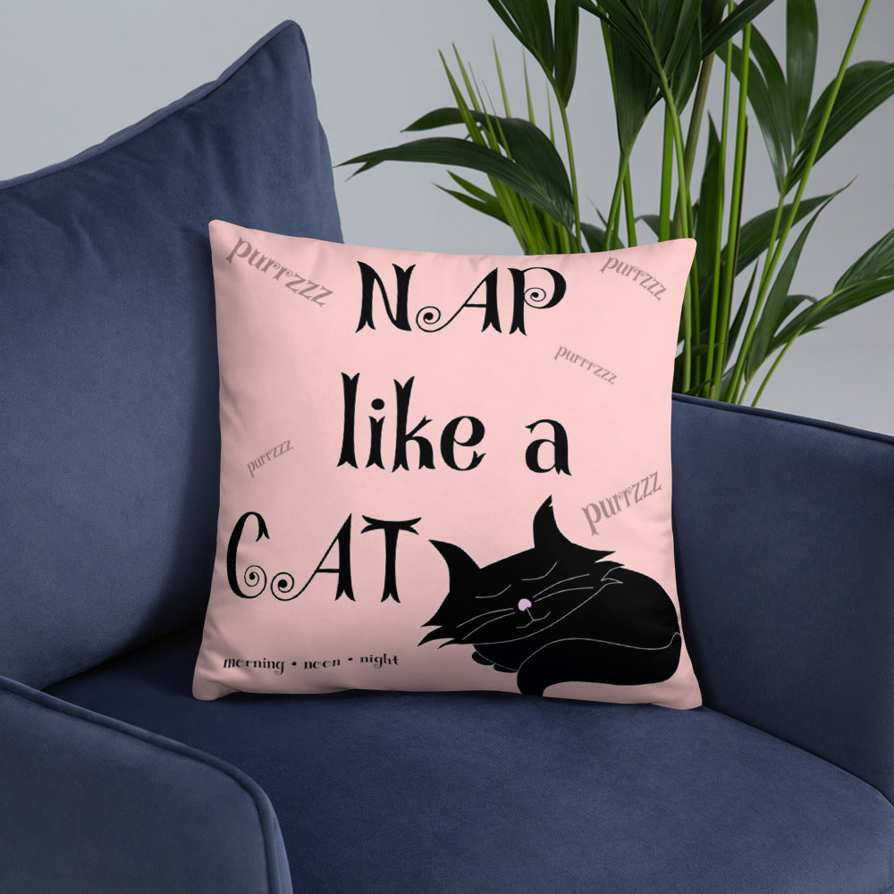 Nap Like A Cat Basic Pillow