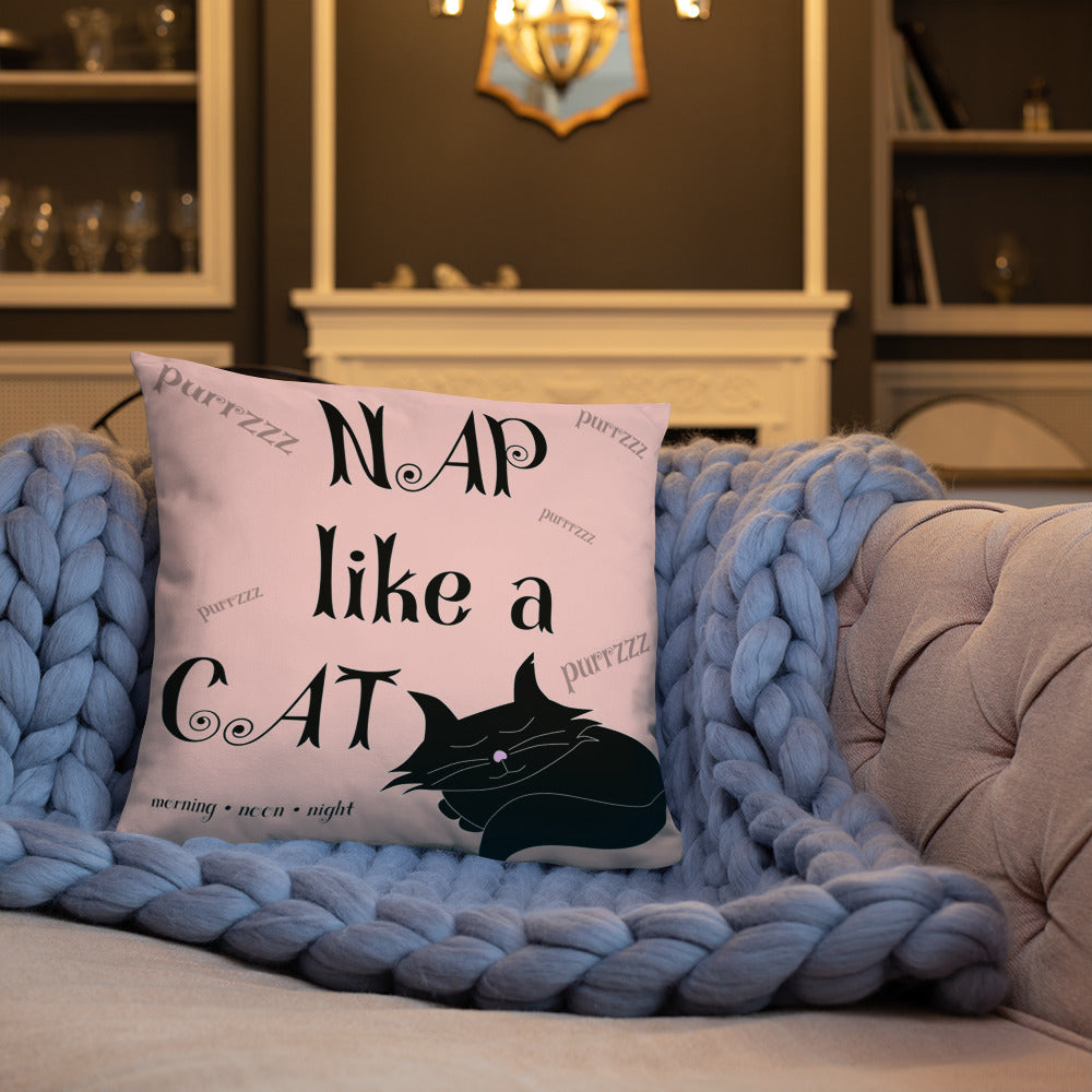 Nap Like A Cat Basic Pillow