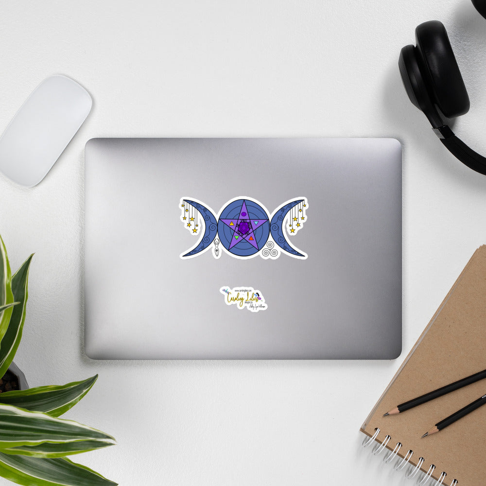 Triple Moon Goddess Symbol Bubble-free stickers