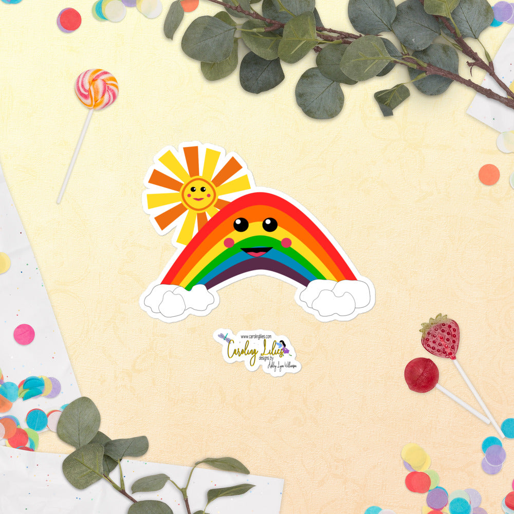 Happy Rainbow Bubble-free stickers