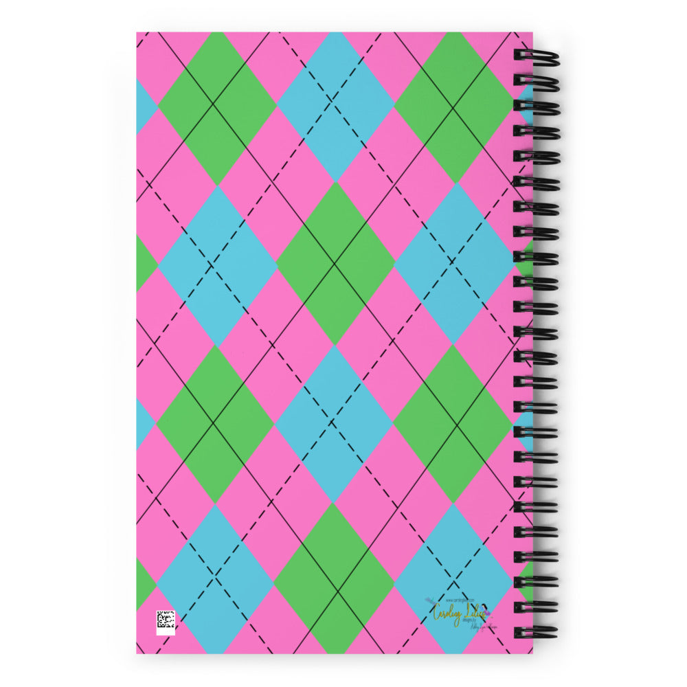 Pastel Argyle Spiral notebook