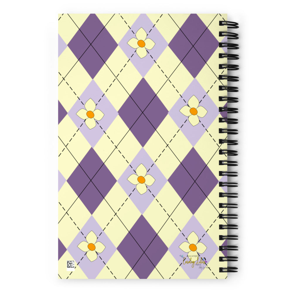 Spring Argyle Spiral notebook