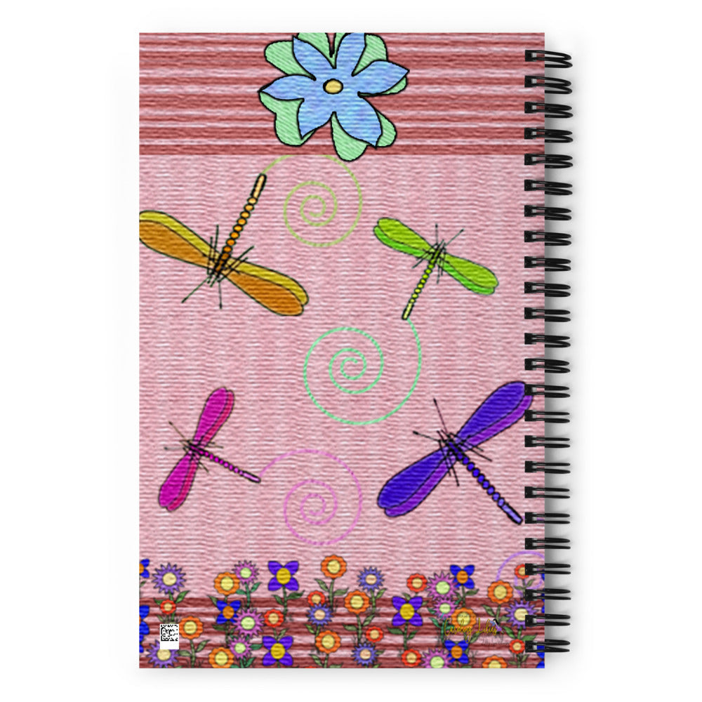 Dragonflies & Flowers Spiral notebook