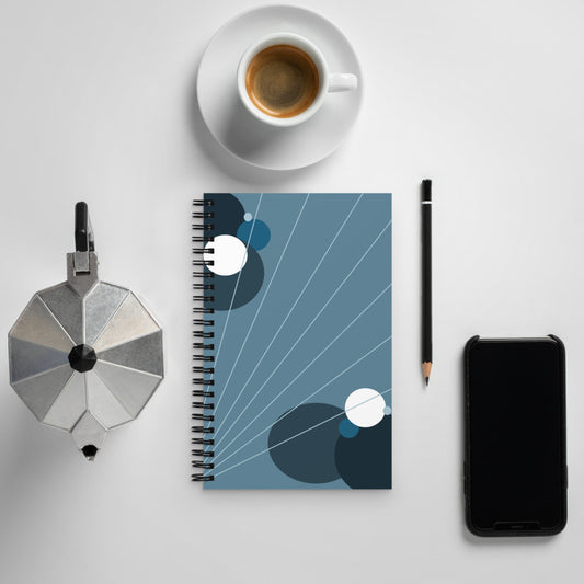 Abstract Polka Dots - Blue Spiral notebook
