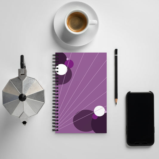 Abstract Polka Dots - Purple Spiral notebook