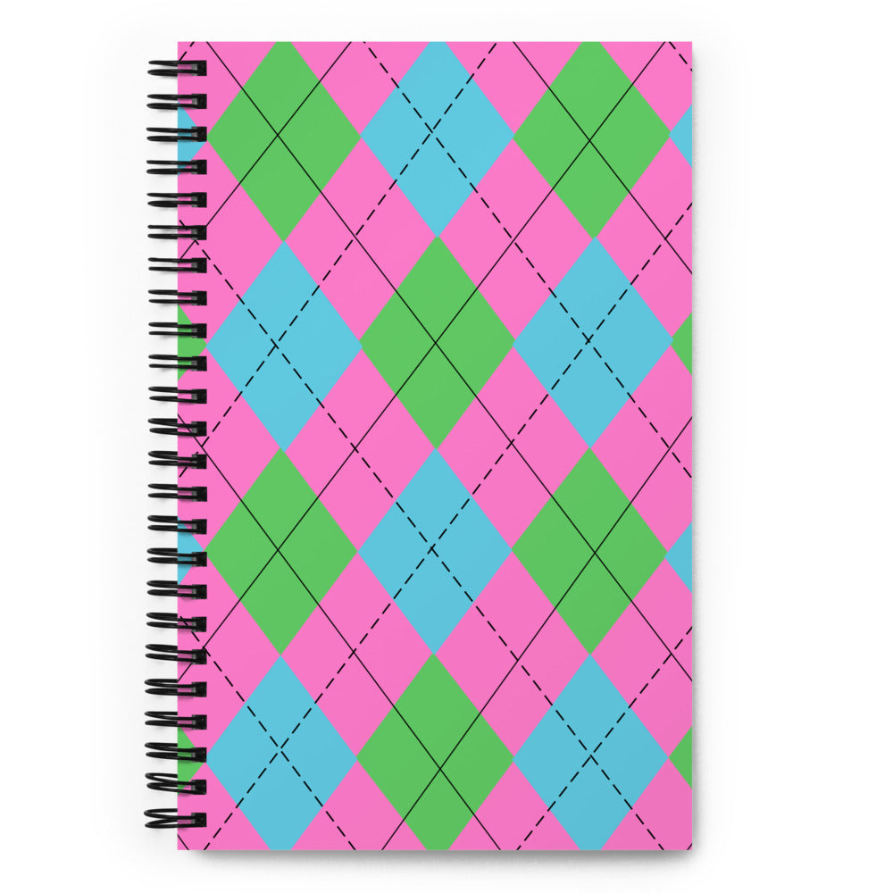 Pastel Argyle Spiral notebook