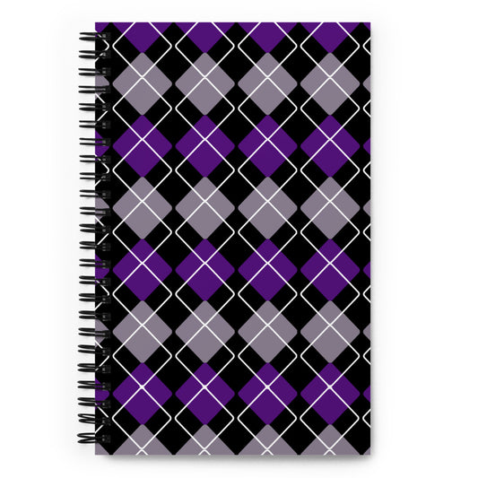 Midnight Argyle Spiral notebook