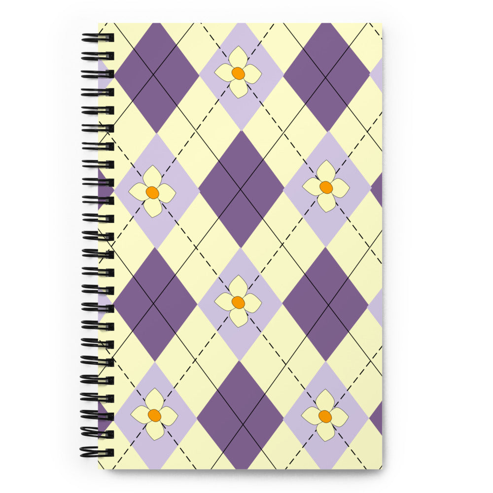 Spring Argyle Spiral notebook