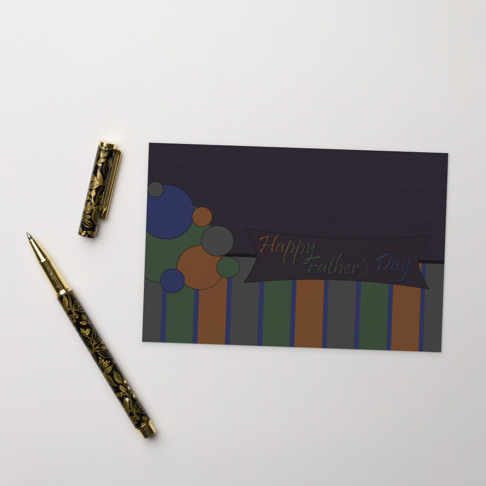 Father's Day - Dark Blue Standard Postcard