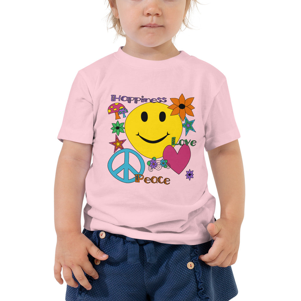 Retro Happy Toddler Short Sleeve Tee