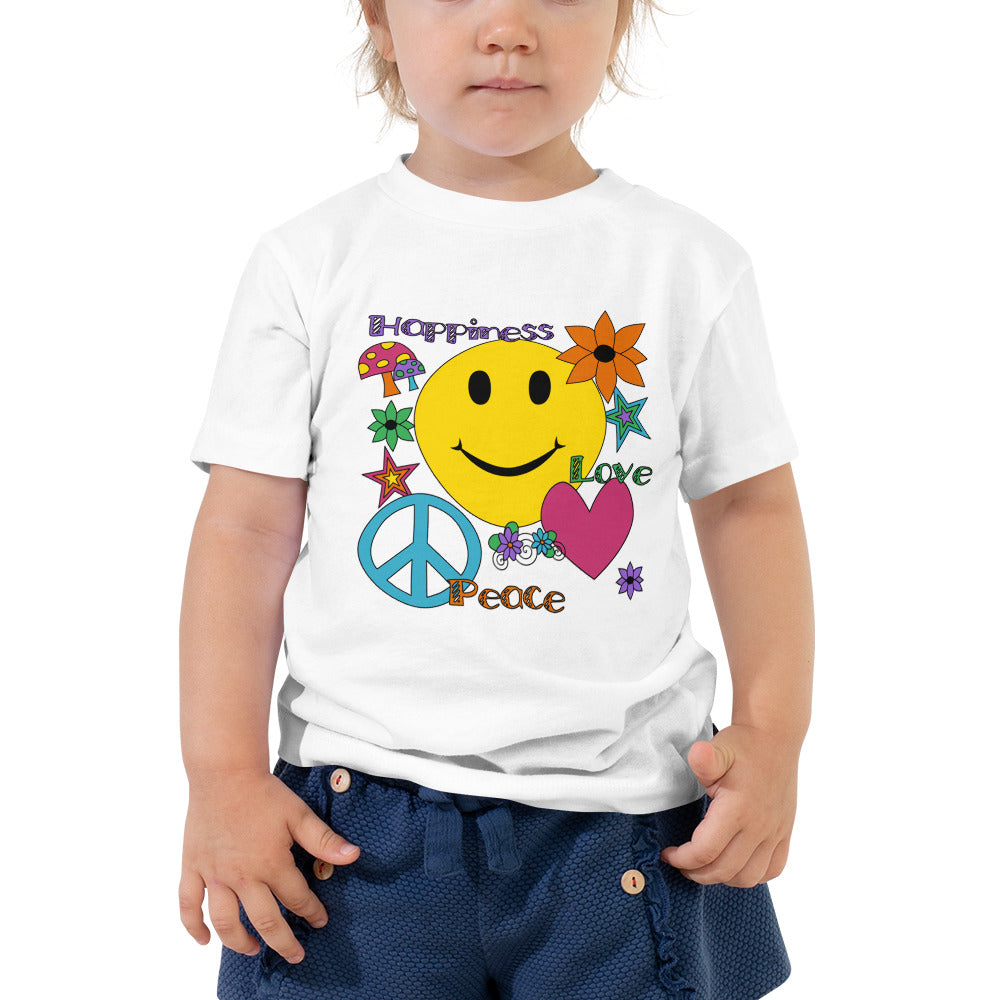 Retro Happy Toddler Short Sleeve Tee