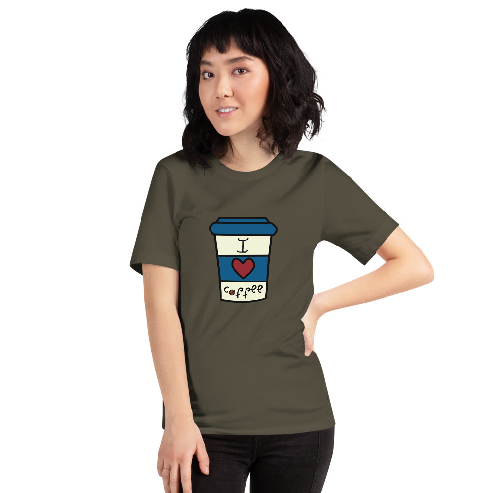 I Love Coffee Cup Short-Sleeve Unisex T-Shirt