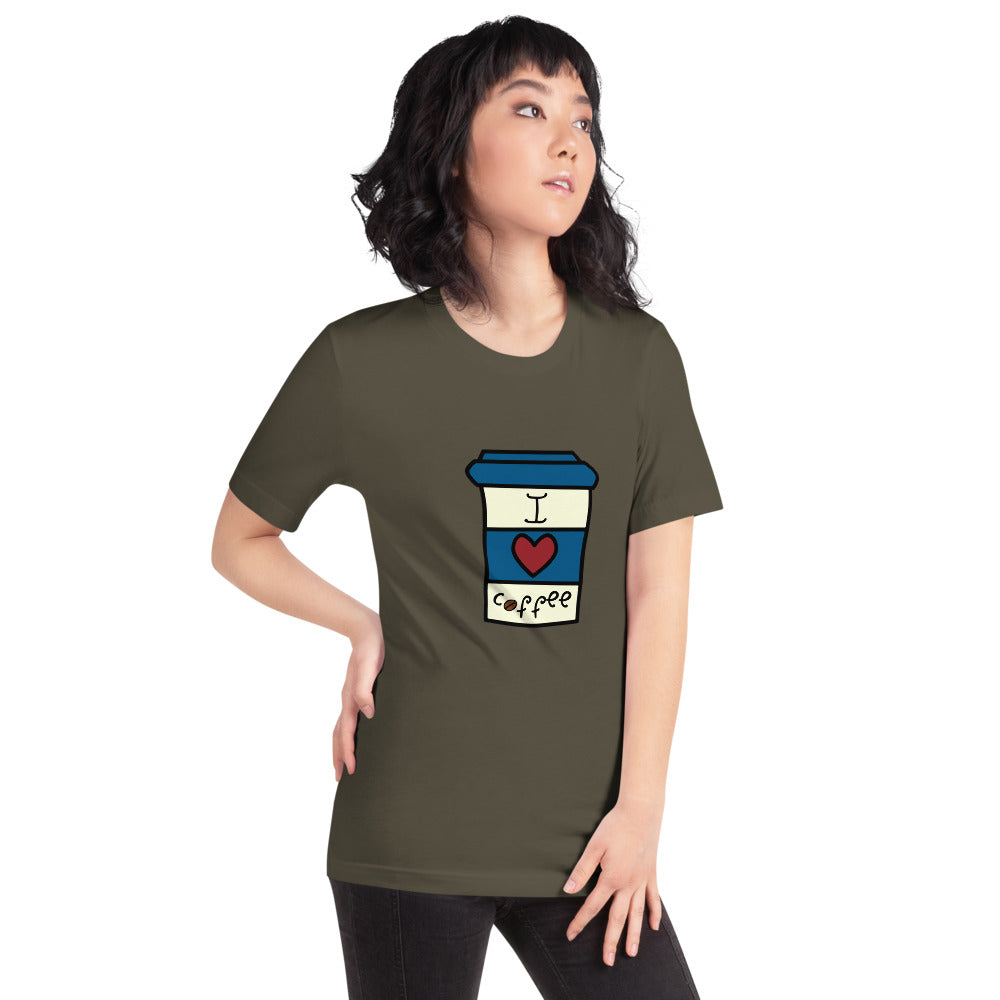 I Love Coffee Cup Short-Sleeve Unisex T-Shirt