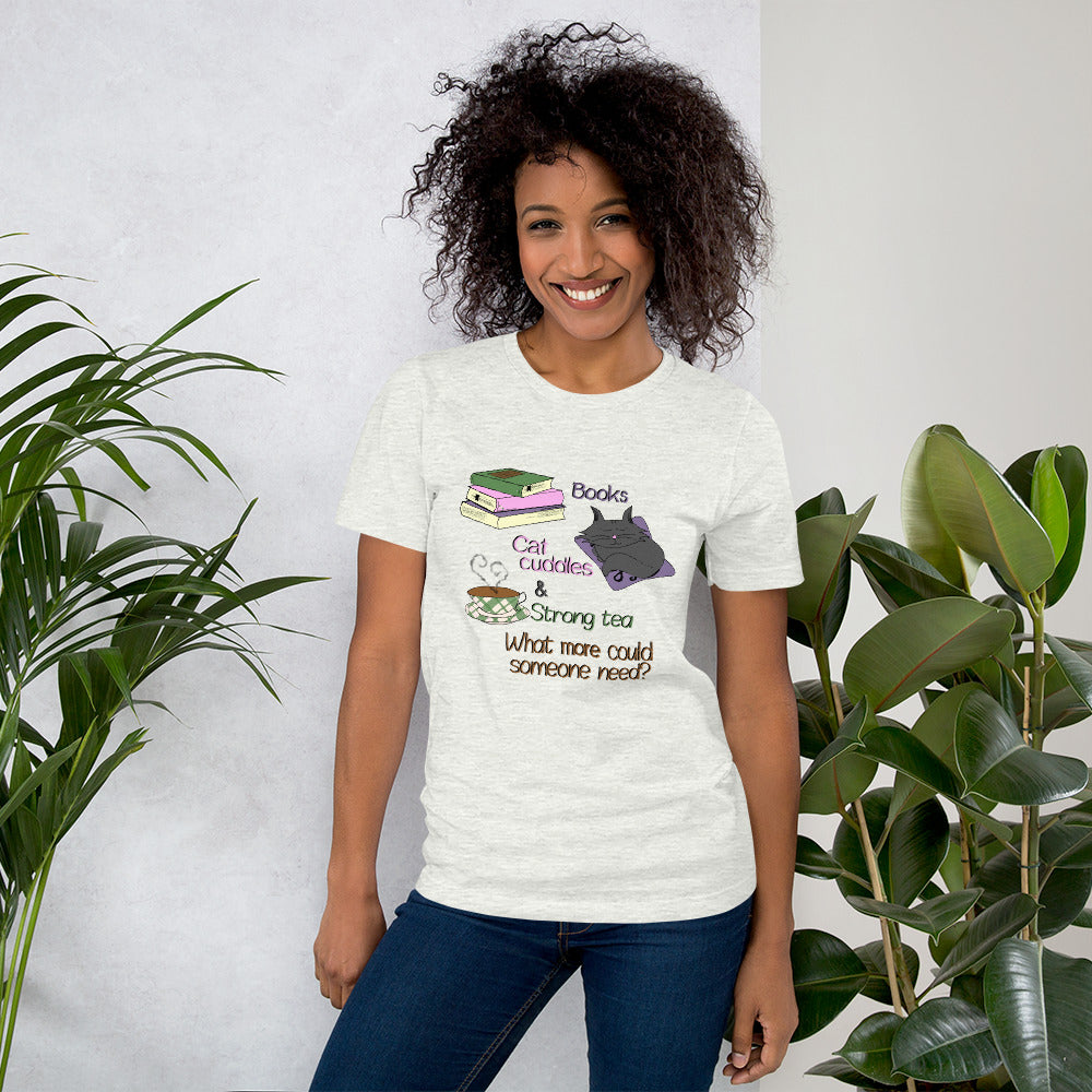 Books, Cat Cuddles & Tea Short-Sleeve Unisex T-Shirt