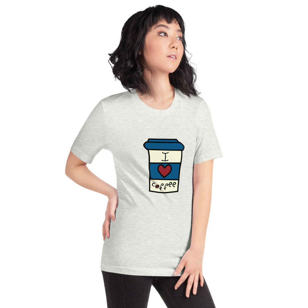 I Love Coffee Cup Short-Sleeve Unisex T-Shirt