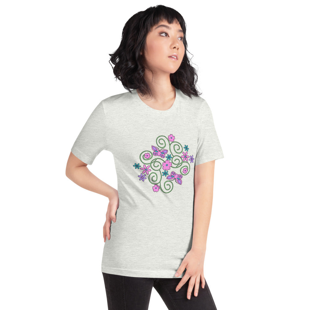 Butterflies & Florals Short-Sleeve Unisex T-Shirt