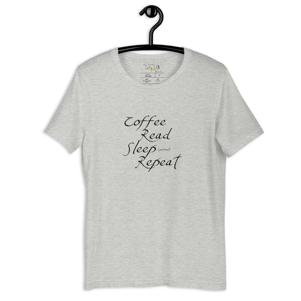 Coffee, Read, Sleep, Repeat Short-Sleeve Unisex T-Shirt