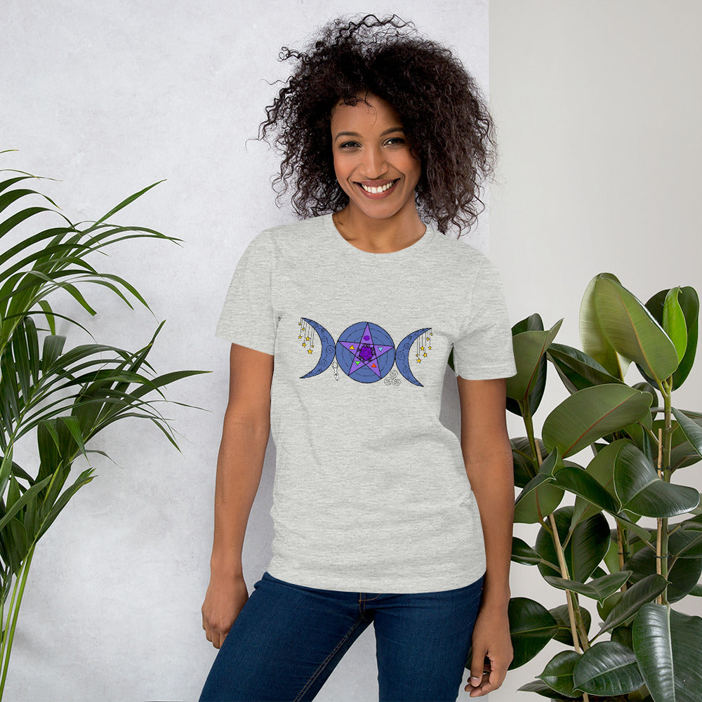 Triple Moon Goddess Symbol Short-Sleeve Unisex T-Shirt