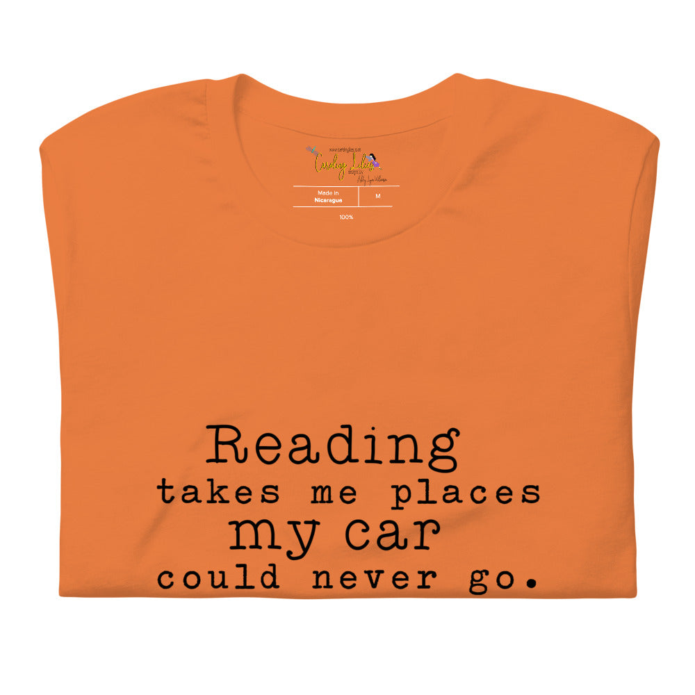 Reading Takes Me Places Short-Sleeve Unisex T-Shirt