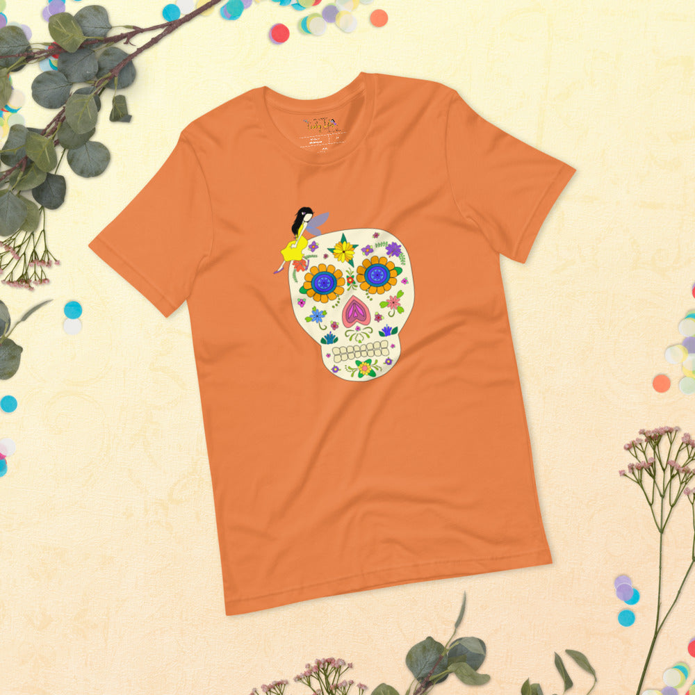 A Fairy, A Skull & Some Flowers Short-Sleeve Unisex T-Shirt