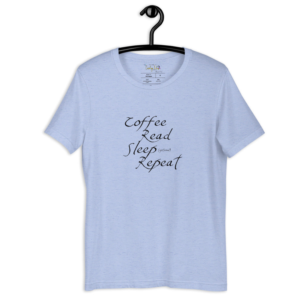 Coffee, Read, Sleep, Repeat Short-Sleeve Unisex T-Shirt