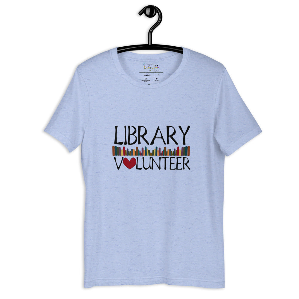 Library Volunteer With Books Short-Sleeve Unisex T-Shirt