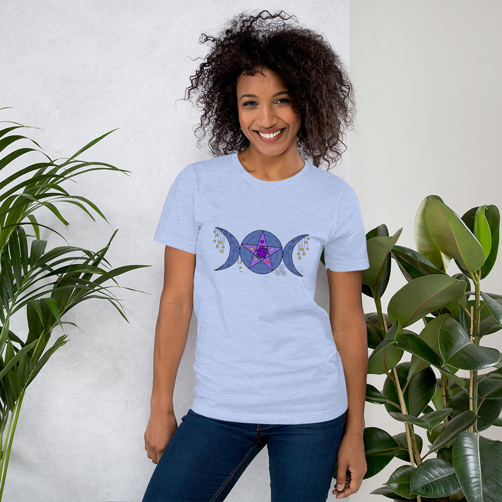 Triple Moon Goddess Symbol Short-Sleeve Unisex T-Shirt