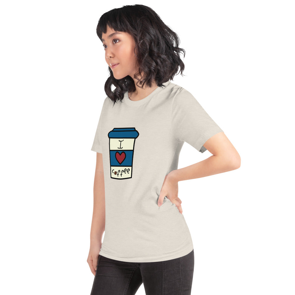 I Love Coffee Cup Short-Sleeve Unisex T-Shirt