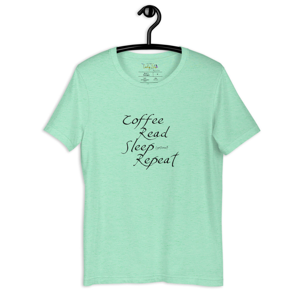 Coffee, Read, Sleep, Repeat Short-Sleeve Unisex T-Shirt