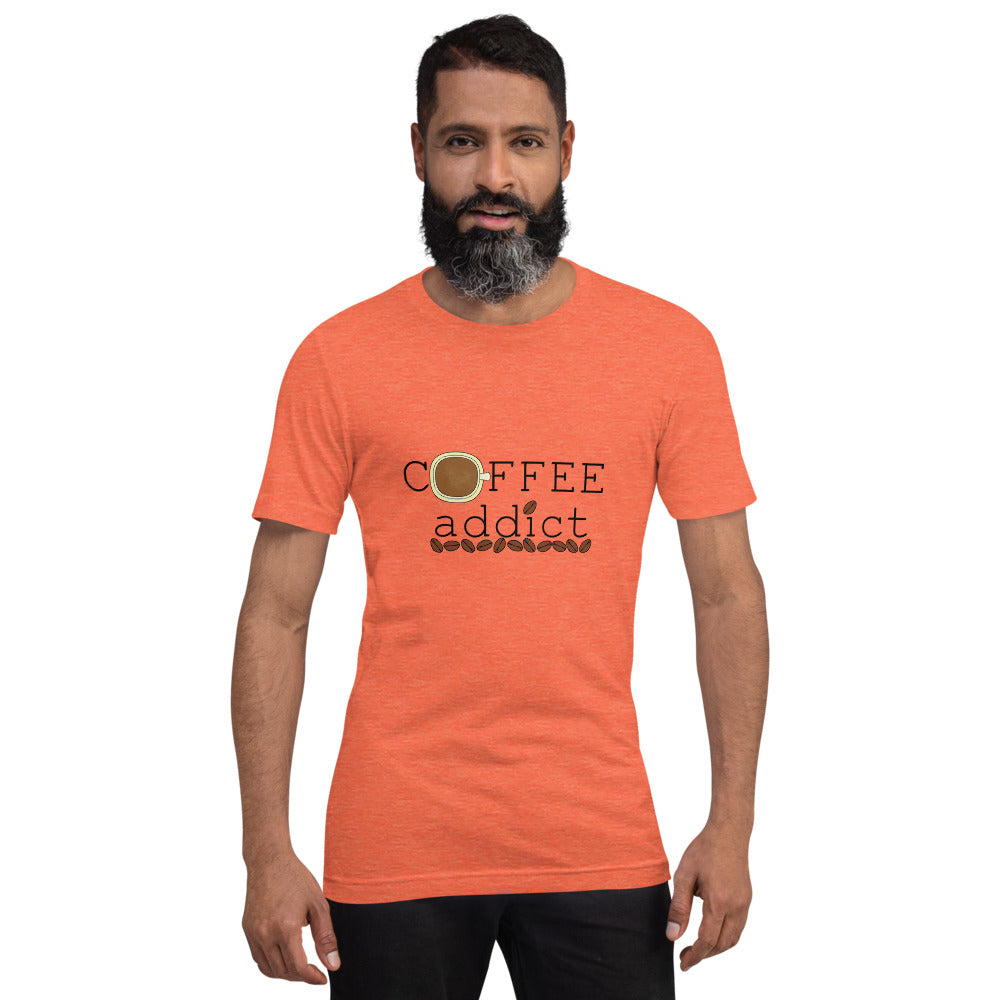 Coffee Addict With Beans Short-Sleeve Unisex T-Shirt