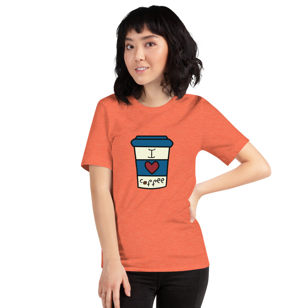 I Love Coffee Cup Short-Sleeve Unisex T-Shirt