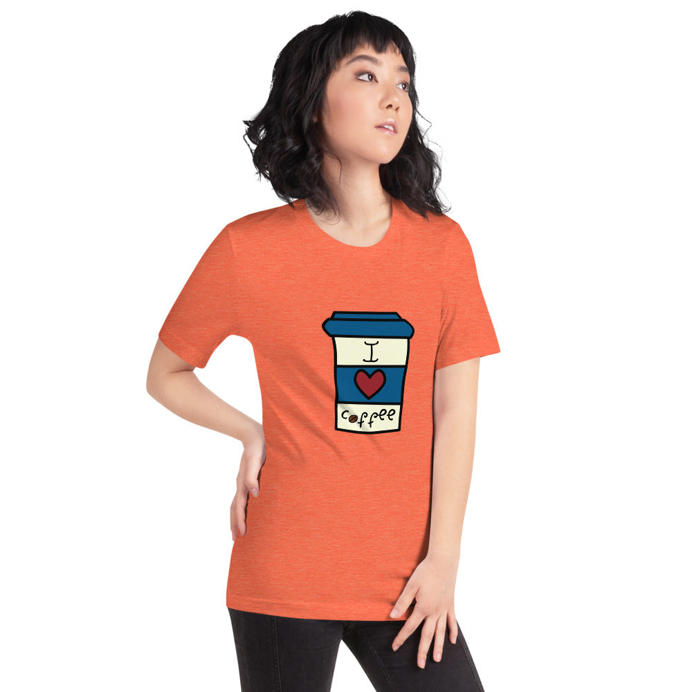 I Love Coffee Cup Short-Sleeve Unisex T-Shirt