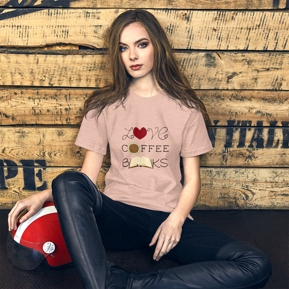 Love, Coffee, Books Short-Sleeve Unisex T-Shirt