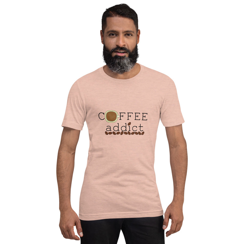 Coffee Addict With Beans Short-Sleeve Unisex T-Shirt