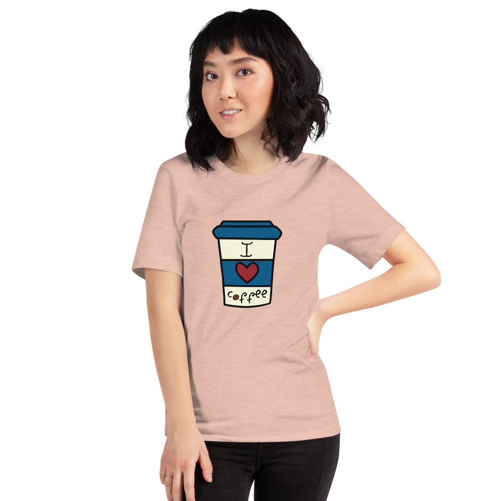 I Love Coffee Cup Short-Sleeve Unisex T-Shirt