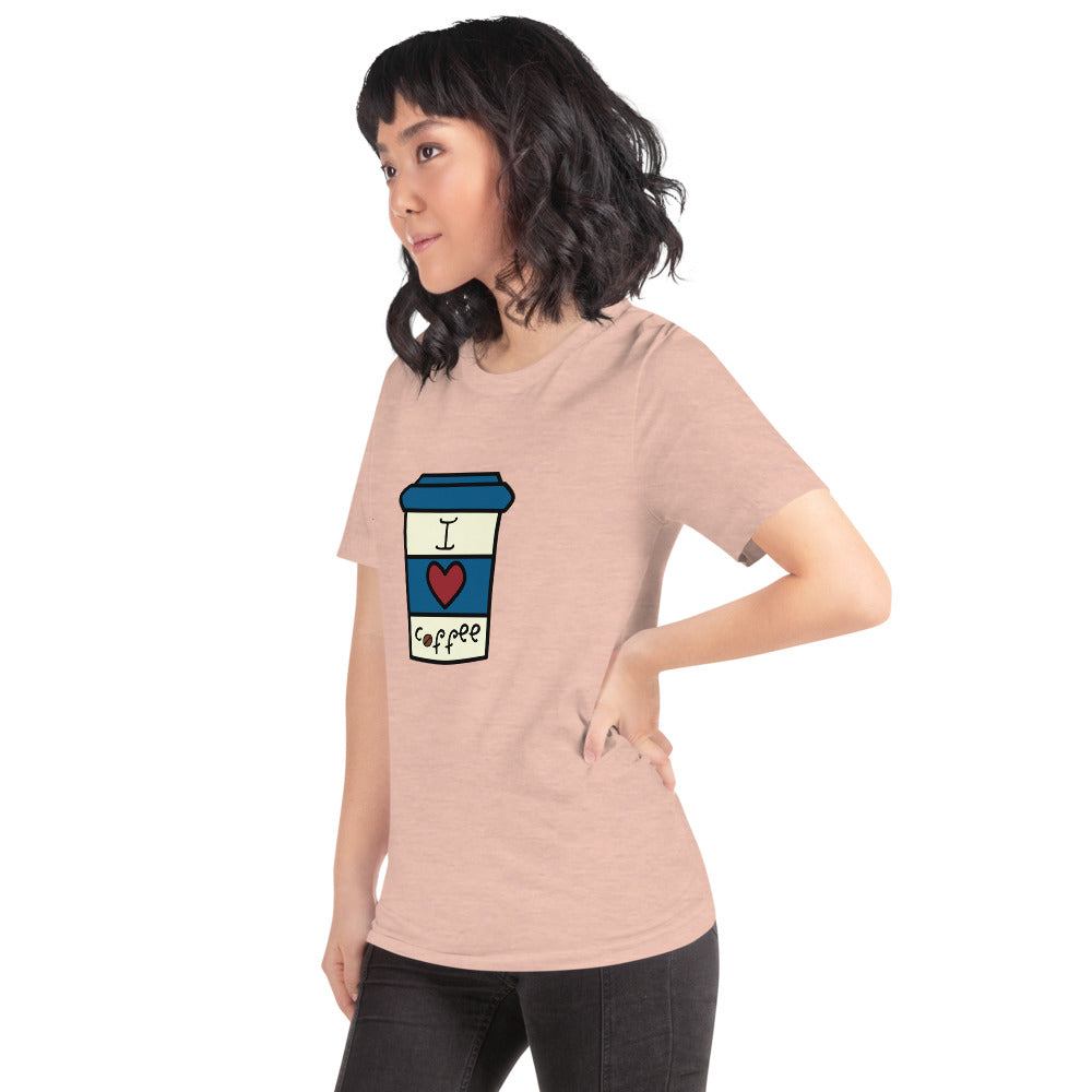 I Love Coffee Cup Short-Sleeve Unisex T-Shirt