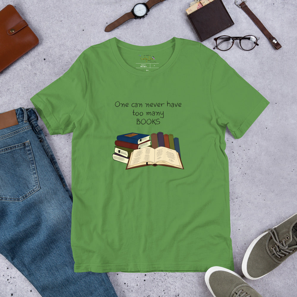 Never Too Many Books Short-Sleeve Unisex T-Shirt