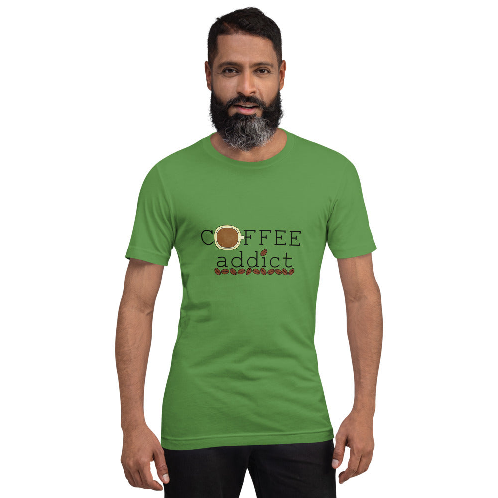 Coffee Addict With Beans Short-Sleeve Unisex T-Shirt